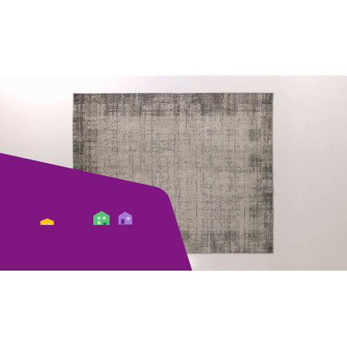 Steelside™ Alyse Machine Woven / Power Loomed Gray/Ivory Rug & Reviews